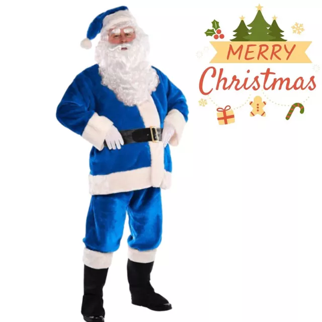 All-in-one Christmas Santa Claus Costume Set Seven-piece Ensemble For Adults