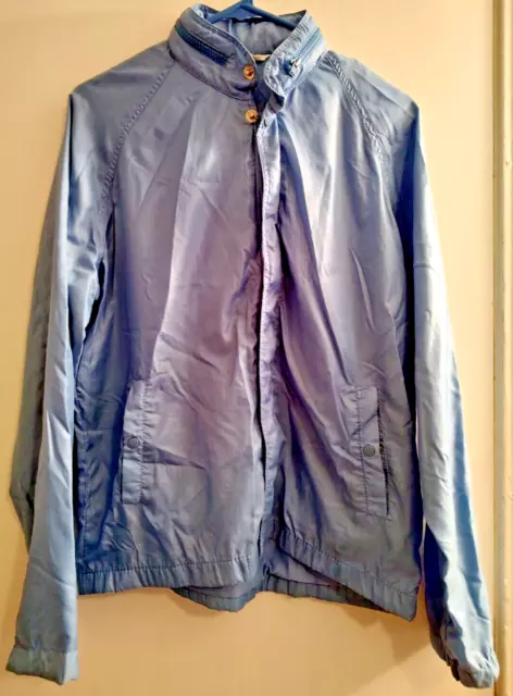 VINTAGE SEARS OUTWEAR Blue Jacket Windbreaker Rain Coat Size Medium $4. ...