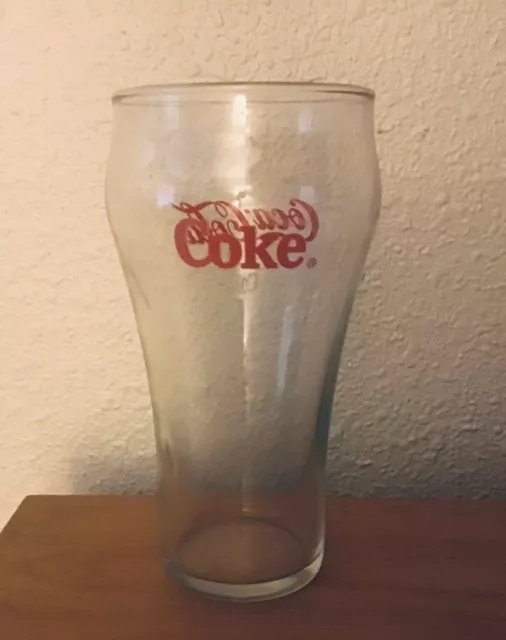 Vintage Coca-Cola Coke Glass Red Lettering Soda Fountain Style