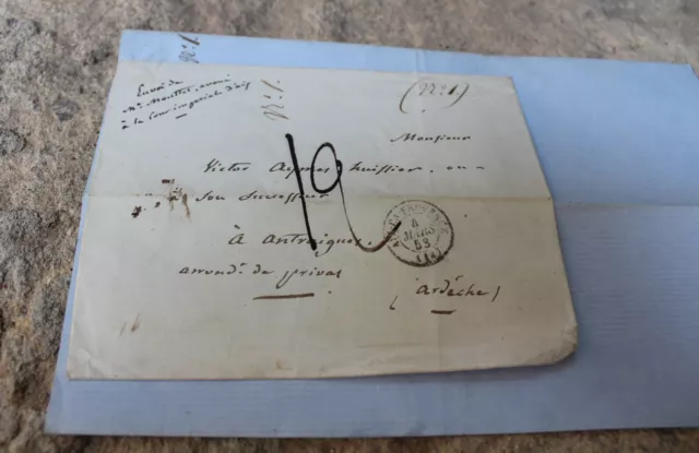 Lettre avec marque postale manuscrite Aix en provence du 4 mars 1853 ant