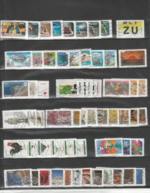 France: Lot De 120 Timbres Adhesifs Differents