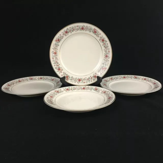 Mikasa Grosvenor Bread Plates Set of 4 VTG 7" Rust and Gray Floral Japan L6216 2