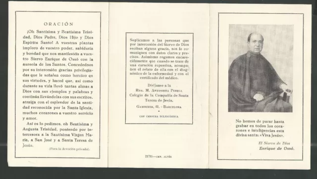 santino antico del Beato Enrique Osso estampa image pieuse holy card