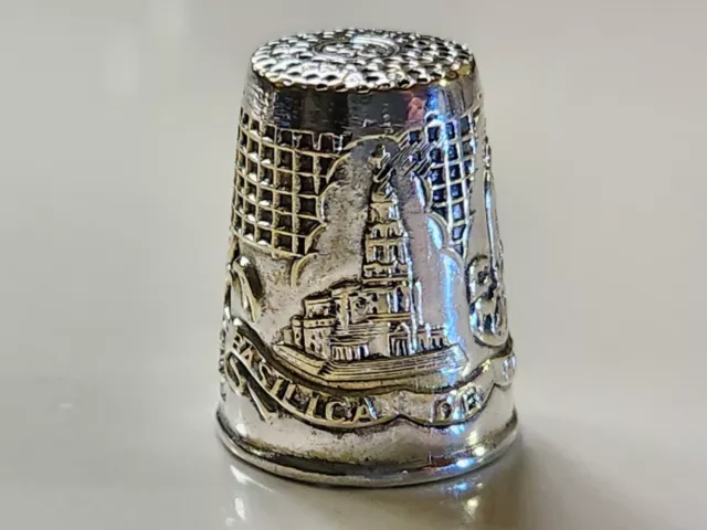 Vintage Nickel Silver Thimble Made in Portugal Excellent Condition