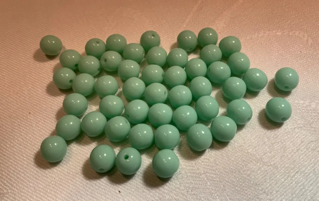 50 Stück Böhmische Glasperlen…6mm…rund…türkis…opak