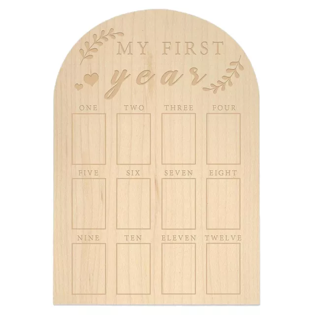 My First Year Photo Display Wood Baby's First Year Photo Frame Milestone Board