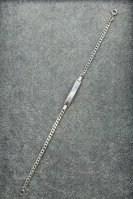 925 Bracelet en Argent, Id, Gravure, 19cm, Unisexe, Top État