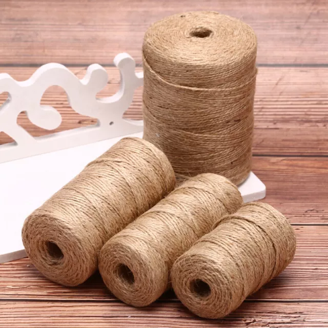 Natural Hemp Linen Cord Twisted Burlap Jute Twine Rope String DIY Craft J JR- G1