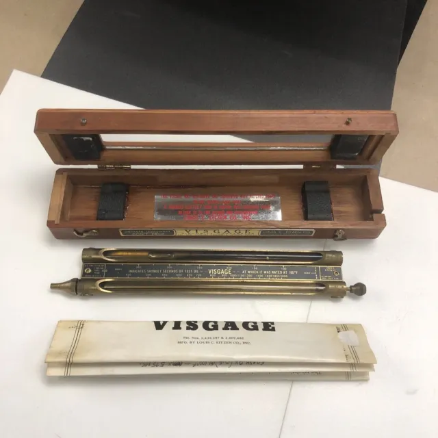 Visage Viscosity Comparator Gauge - Original Wood Box -  Louis C. Eitzen CO.