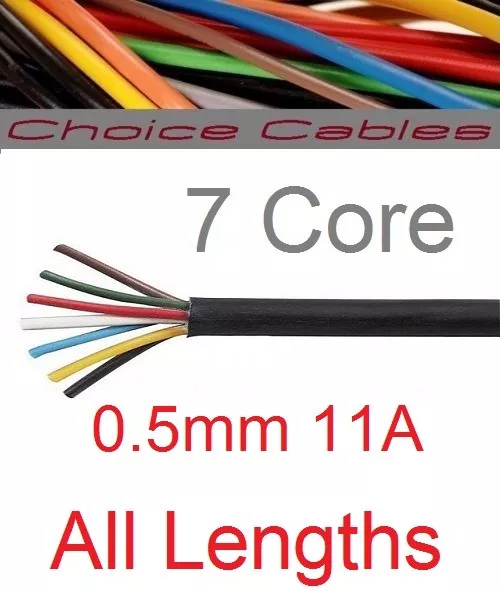 7 Core Automotive Thinwall Cable 0.5mm 11A Towing Trailer Cable 12v 11 Amp