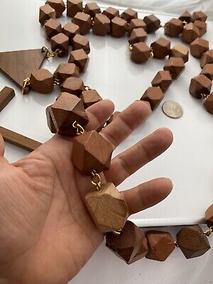 Enormes cuentas de oración de rosario de madera hechas a mano de mediados de siglo de colección para pared).