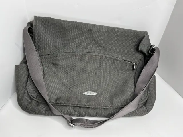 Tumi T3 Messenger Computer Shoulder Bag in Grey Carry Strap
