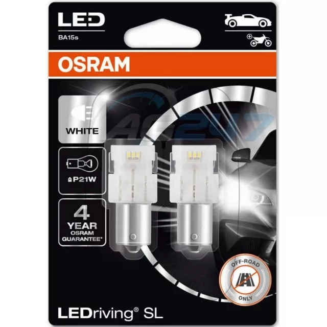 Osram LEDriving BAY15d 12v Car 380 P21/5W Brake Stop/Tail Light White LED Bulbs