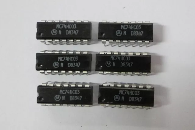 Lot of 6 MC74HC03 DIP 14 PIN IC Used NOS ? From Service Company's Spares