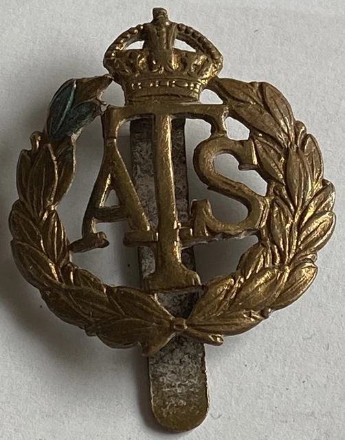 BRITISH MILITARY ISSUE ATS Auxiliary Territorial Service Metal Cap Hat ...