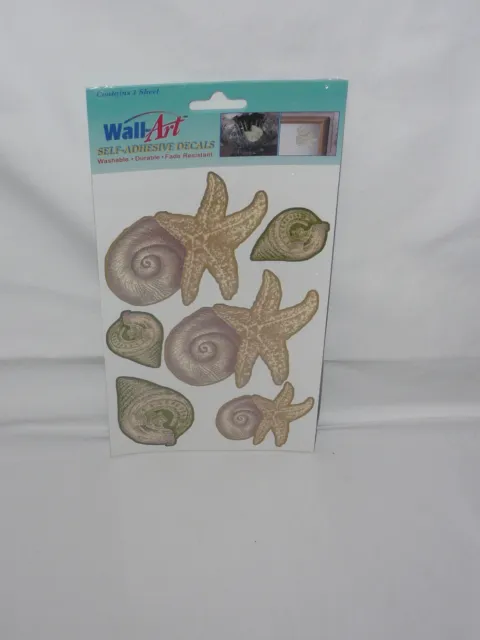 Wall Art Self Adhesive Decals Shells Washable Fade Resistant New
