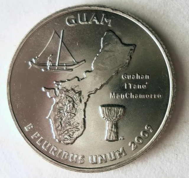 2009 D USA 25 Centimes - Guam - Off-circulation Mint Roller - Bin #