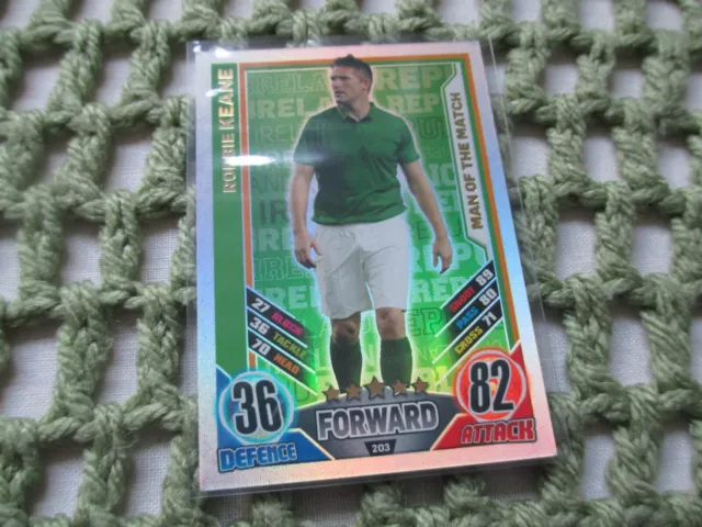 Match Attax England EURO 2012 #203 Robbie Keane MAN OF THE MATCH Card Ireland