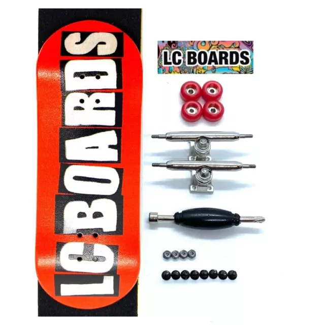 LC BOARDS Fingerboard 98x34 Complete Supreme LV Black Trucks Black Wheels  Grip
