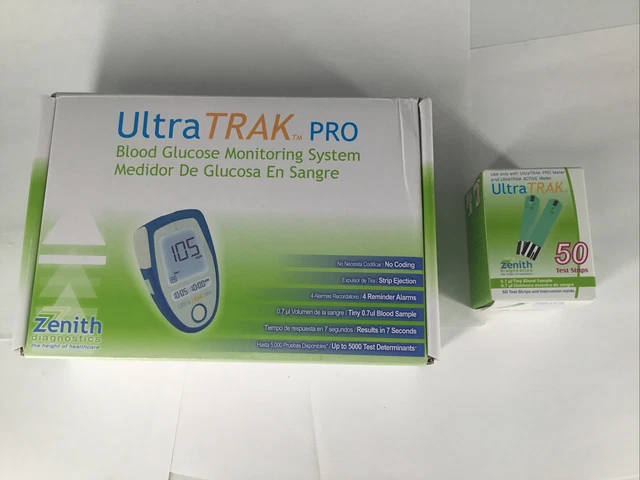 Kit de monitoreo de glucosa en sangre Vertex UltraTrak Pro con 50 tiras reactivas envío gratuito