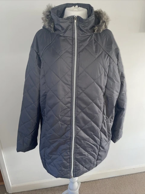 BNWOT LOVELY LADIES Damart Lightweight Coat With Hood Grey Size