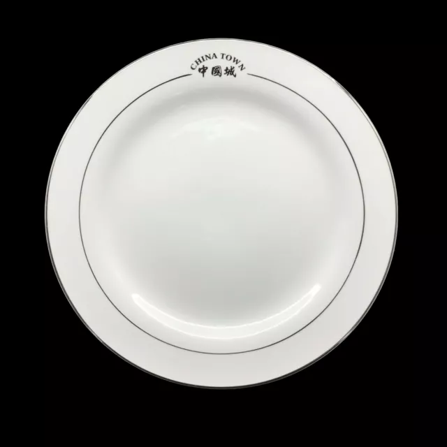 Pack de 6 Platos de cena de color blanco De 25CM para servir con bordes Plata
