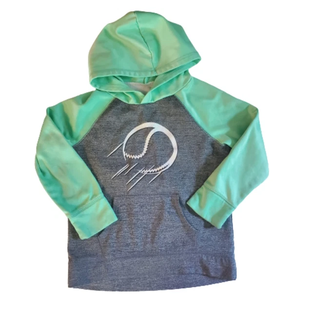Girls' JUSTICE Mint Green Gray Glitter Graphic Softball Hoodie Sweatshirt SZ 10