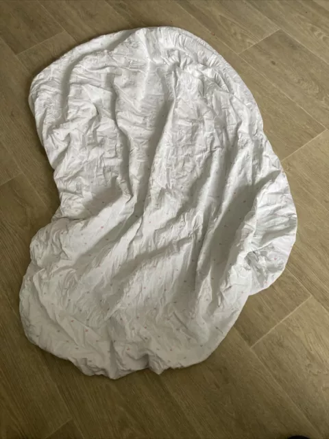 Kinder Jersey Spannbetttuch Größe 70x 140cm weiß mit rosa Sternen