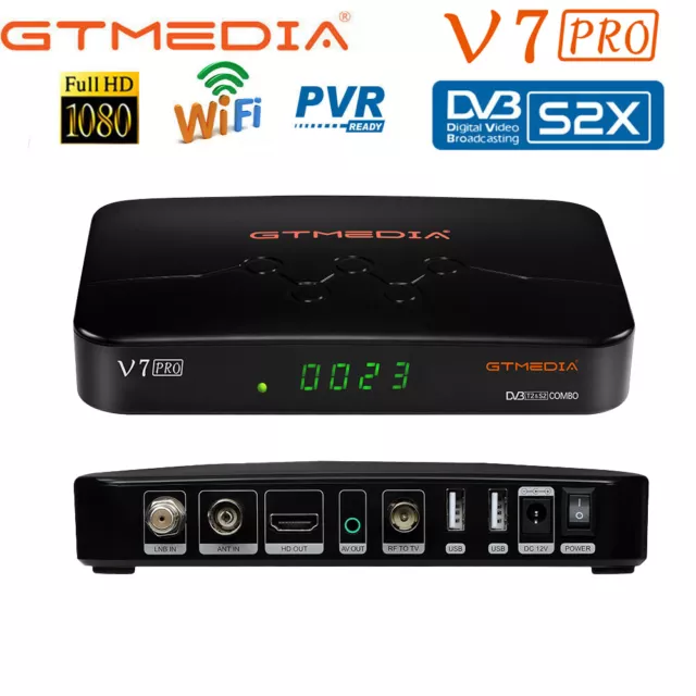 1080P HDTV Satellite Receiver PVR Tuner Set Top Box DVB-S2T2 Media Play+USB WIFI