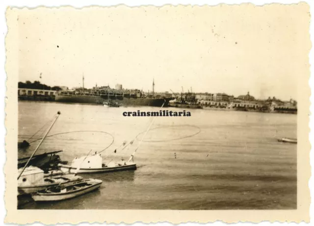 Orig. Foto Schiff Boot am Garonne Hafen in BORDEAUX Frankreich 1940