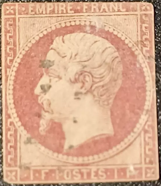 Timbre Napoléon Iii Carmin N°18 1853