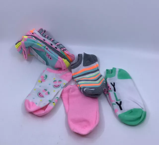 LOT OF 10 pairs Girls No Show Capelli Sock Size M/L 13-5 Shoes Size $13 ...