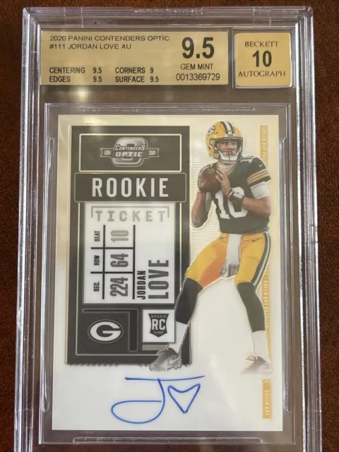 JORDAN LOVE 2020 Panini Contenders Optic Rookie Ticket RC Auto BGS 9.5 / 10