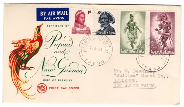 1961 Jul 26th. WCS First Day Cover. Papua and New Guinea, Bird  of Paradise.