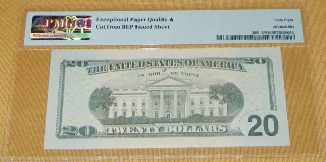 (1) 2004 A - Pmg Fancy Serial Number - $20 Star Note - Superb Gem Unc 68 Epq 2