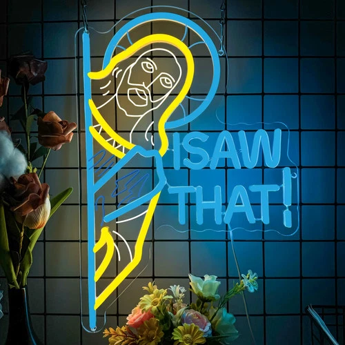 I SAW THAT Jesus Neon Sign LED Neon Light Multipurpose Wall Decor for ...