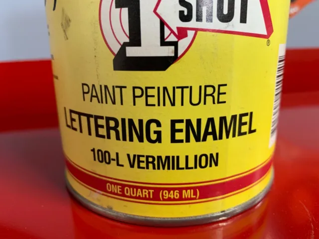 1 Shot SIGN Paint Lettering Enamel Pinstriping 100-L VERMILLION One Shot 1 Quart