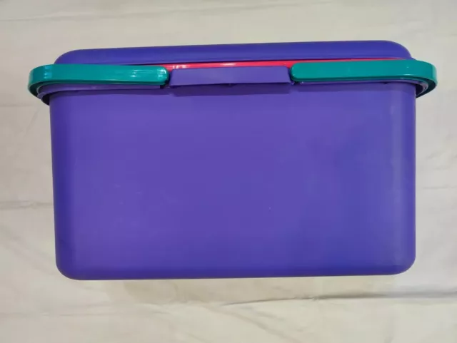 "Organizador de almacenamiento de costura Eagle Crafttor años 90 contenedor de colección púrpura rosa 20"