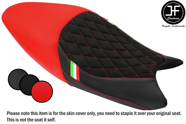 Dsg6 Red St Carbon Suede Custom For Ducati Monster 08-12 Vinyl Seat Cover
