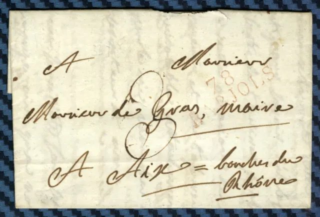 Lettre de BARJOLS (Var) pour AIX-en-PROVENCE - 1812 / Cote 80€ - ind.11 Pothion