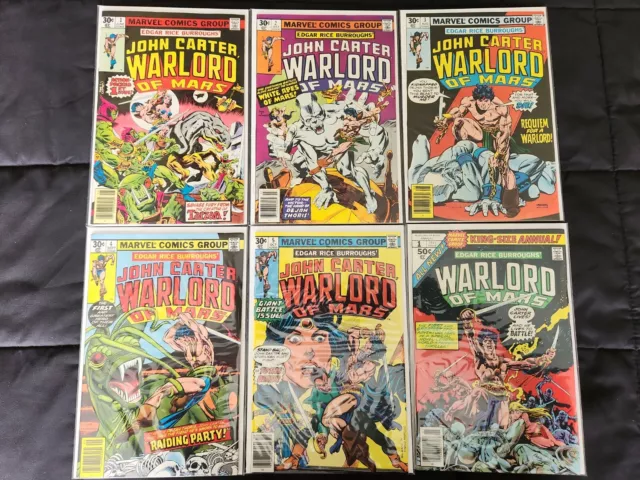 John Carter Warlord of Mars Lot of 6 Comics - #1 2 3 4 5 Annual #1 - Marvel