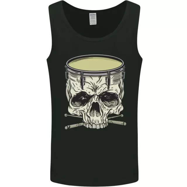 Skull Snare Drum Drummer Drumming Mens Vest Tank Top