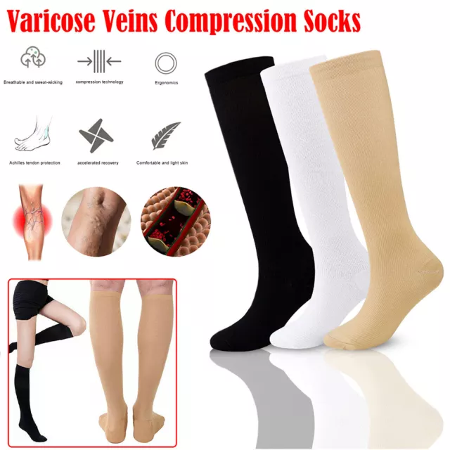 Unisex Medical Compression Socks Varicose Veins Calf Leg Support Stocking Sports
