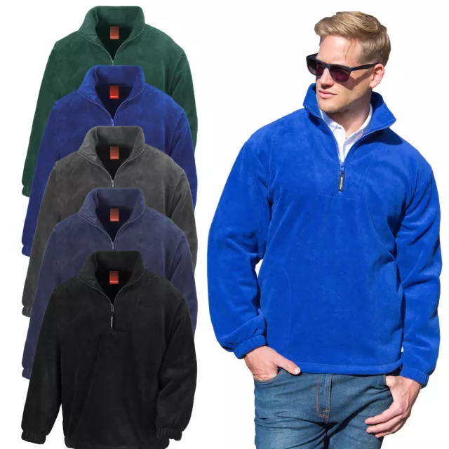Result Mens Fleece Jacket 1/4 Zip Up Heavy Outdoor Warm Polar Anti Pil Work wear
