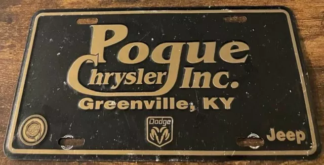Pogue Chrysler Dealership Booster License Plate Greenville Kentucky Dodge Jeep