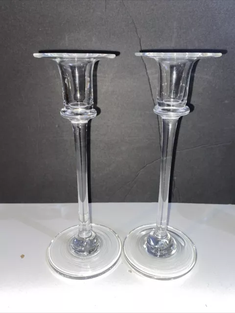 Rare Pair (2) Simon Pierce Cavendish 8.75" Taper Candlestick Candle Holders MINT