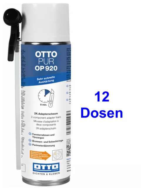 Ottopur OP920 12 x 400 ML Mousse à 2 Composants Isolante pour Chambranle PU