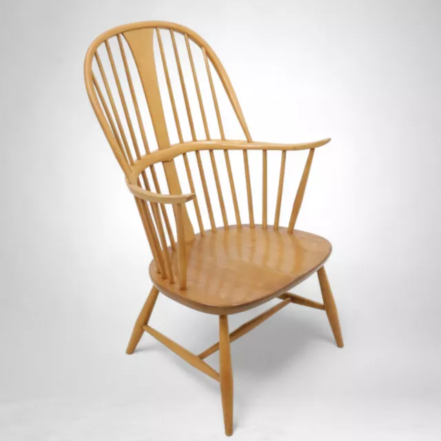 Ercol Windsor Chairmakers Chair Raised Bow Stick Back Light Finish FREE Delivery