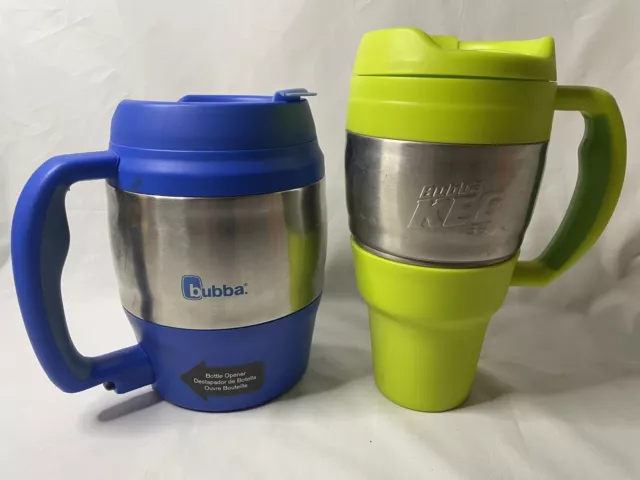 BIG Bubba Keg 52oz Blue travel mug with handle hot cold w/ Bottle opener