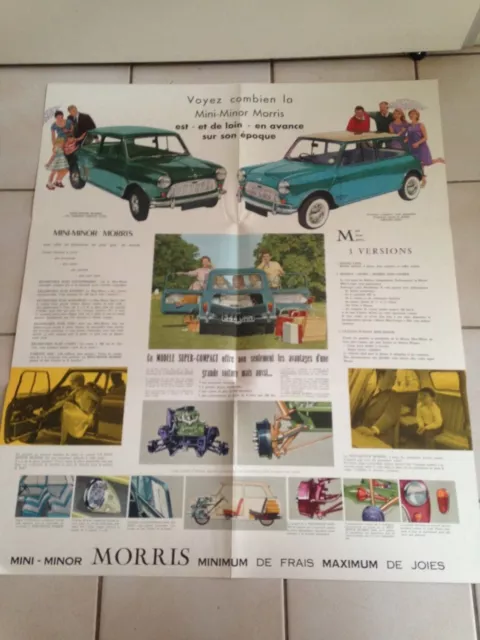 Catalogue BROCHURE publicitaire MORRIS MINI MINORS POSTER DEPLIANT  2 c27